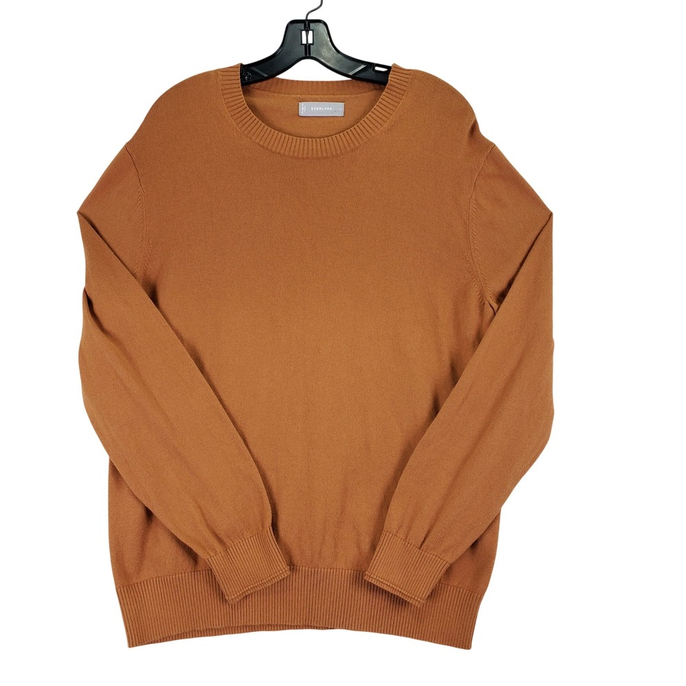 Everlane Crewneck Sweater Womens L Navy Organic Cotton Coolmax Pullover